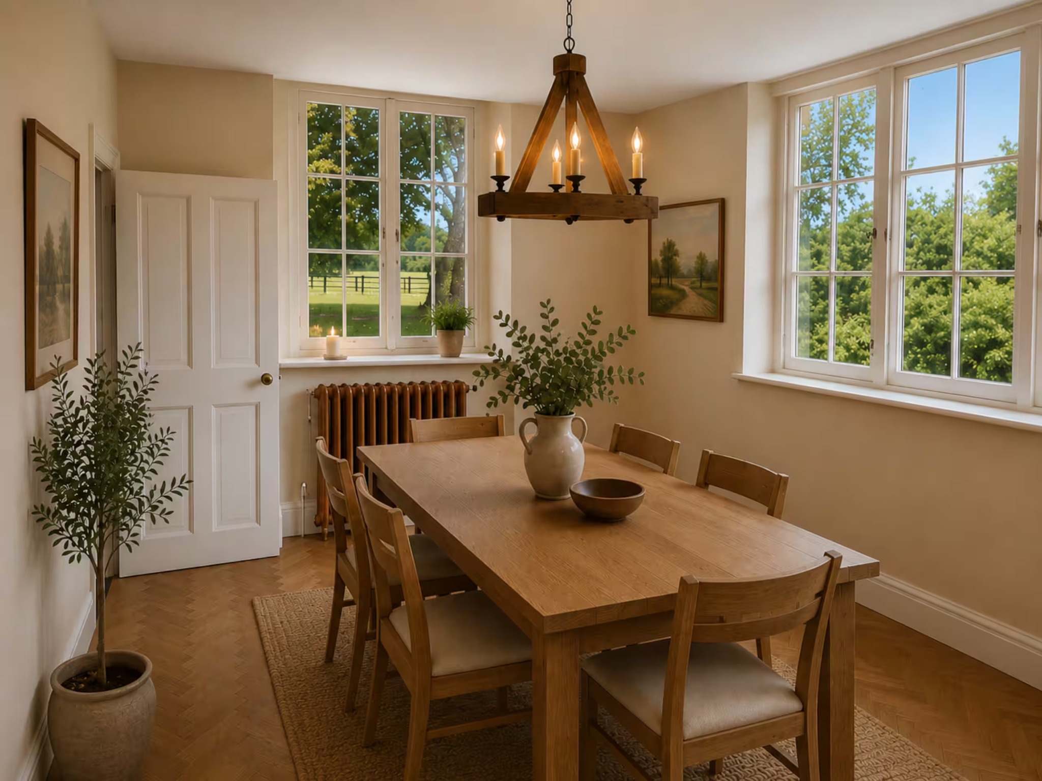 Dining room with countryside views